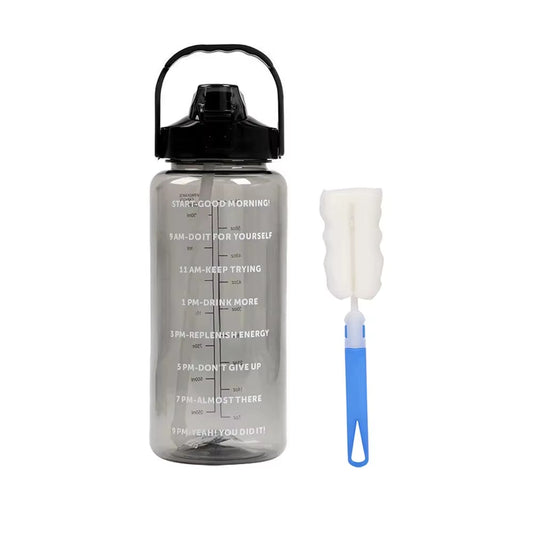 2 Liters Straw Plastic Water Bottle Large Portable Travel water Bottle