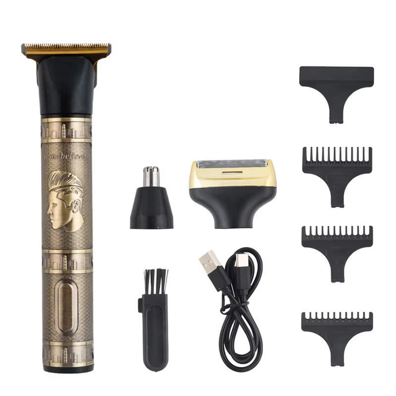 3 in 1 PROFESSIONAL T9 DRAGON STYLE TRIMMER FOR MEN, Usb Rechargeable Outline Edger Beard Trimmer