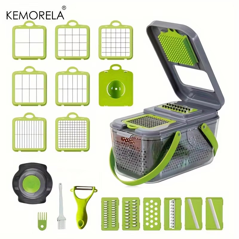 A Set Of 22-Piece Container Vegetable Vegetable Cutter, Multifunctional Fruit Vegetable Cutter