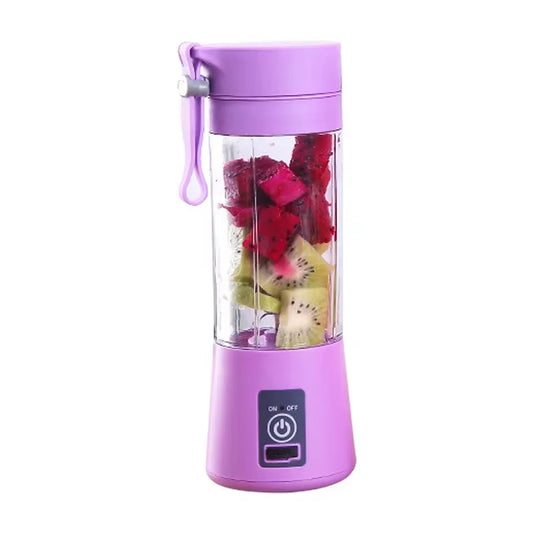 USB Rechargeable Juicer Blender 6 Blades Electric Blender Mini Portable Personal Size Juicer Cup USB Rechargeable Mixer 380ml Food Grade Water Bottle Portable Fruit Juicer Machine