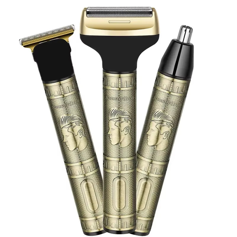 3 in 1 PROFESSIONAL T9 DRAGON STYLE TRIMMER FOR MEN, Usb Rechargeable Outline Edger Beard Trimmer
