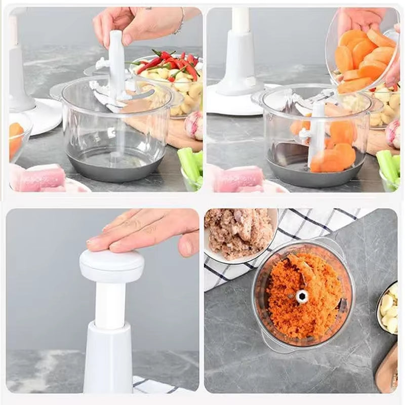 Manual Vegetable Mincers Press Type Household Garlic Meat Cutter Grinders Whisk Stirrer Kitchen Food Chopper Mini Food Processor