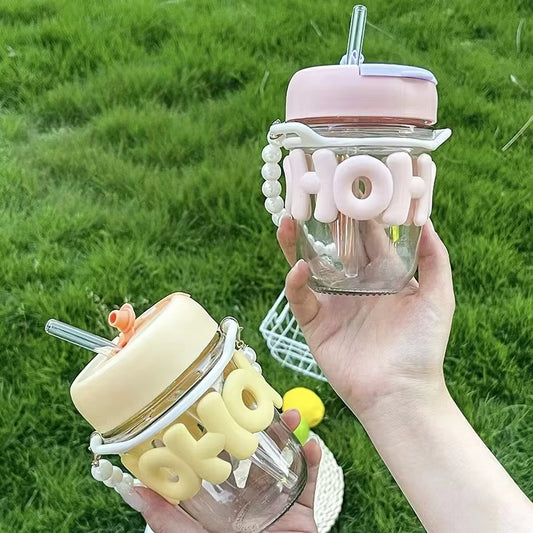 Cute Girl Transparent Glass Heat Resistant