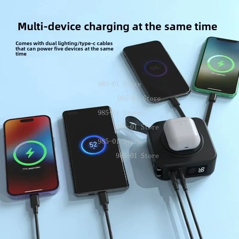 5-in-1 Mobile Power Supply 22.5W Fast Charging Magnetic Wireless Power Bank AC Wall Plug-i 20000MAH