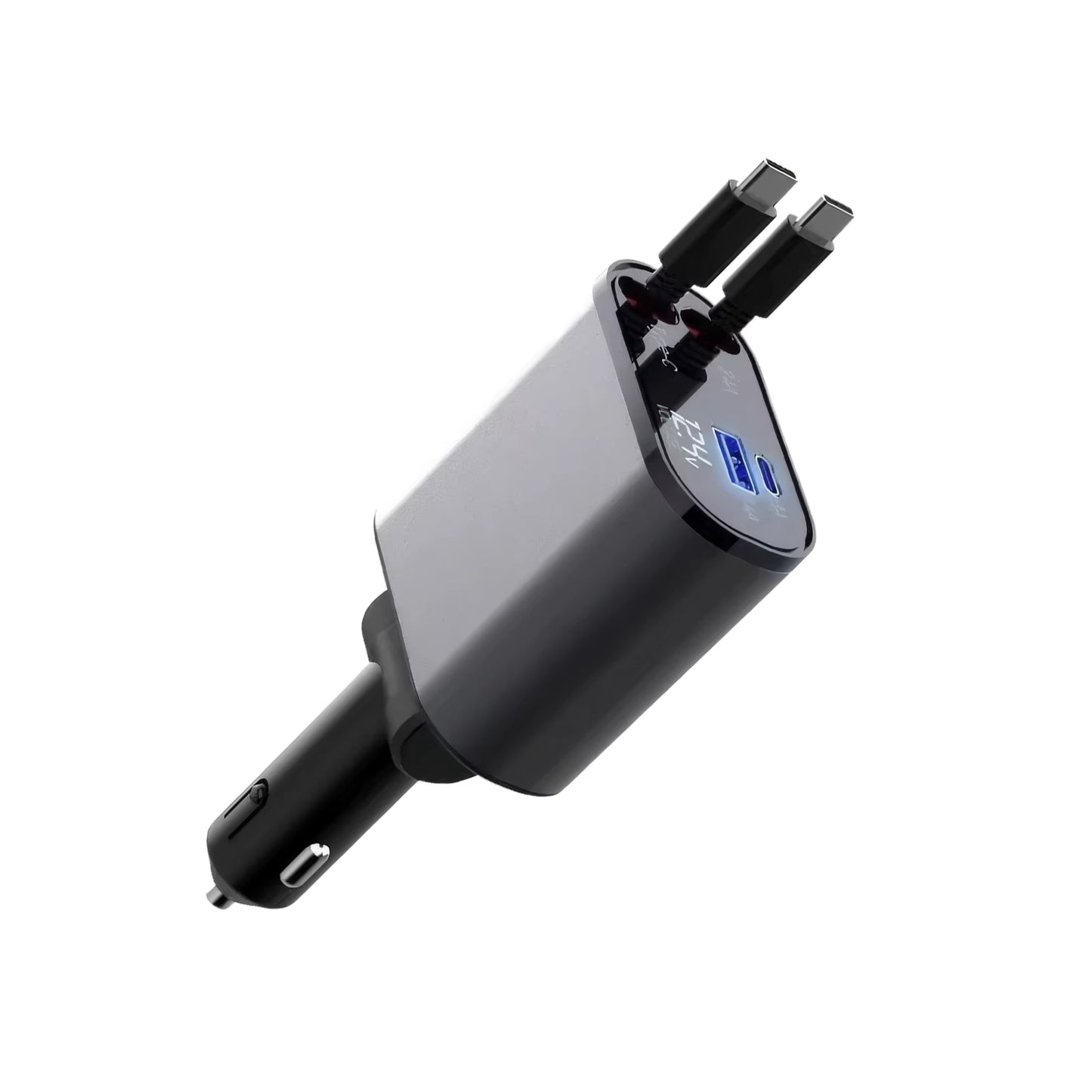 4 IN 1 Retractable Car Phone fast Charger 120W Car Charger USB C Cable