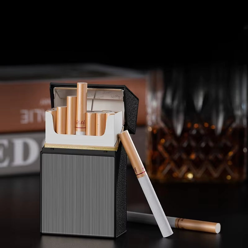 20 Cigarette USB Rechargeable Case with Built-In Lighter