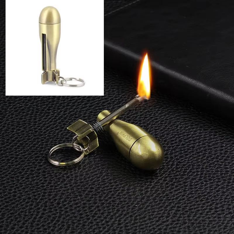 Fire Starter Flint Match Lighter Keychain Camping Emergency Gear Survival