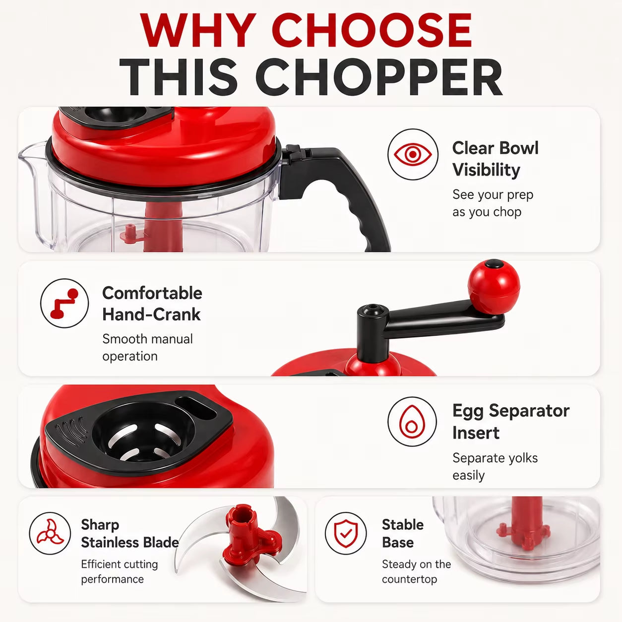 Manual Food Chopper Quick Hand Crank Vegetable Processor Onion Garlic Dicer Mincer Egg Mixer Blender Meat Grinder Kitchen Tools