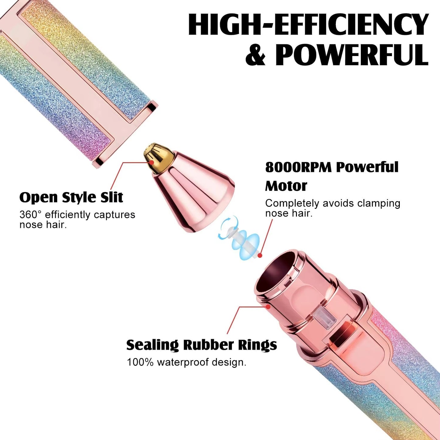 2 in 1 Rechargeable Eyebrow Trimmer & Facial Hair Remover for Women