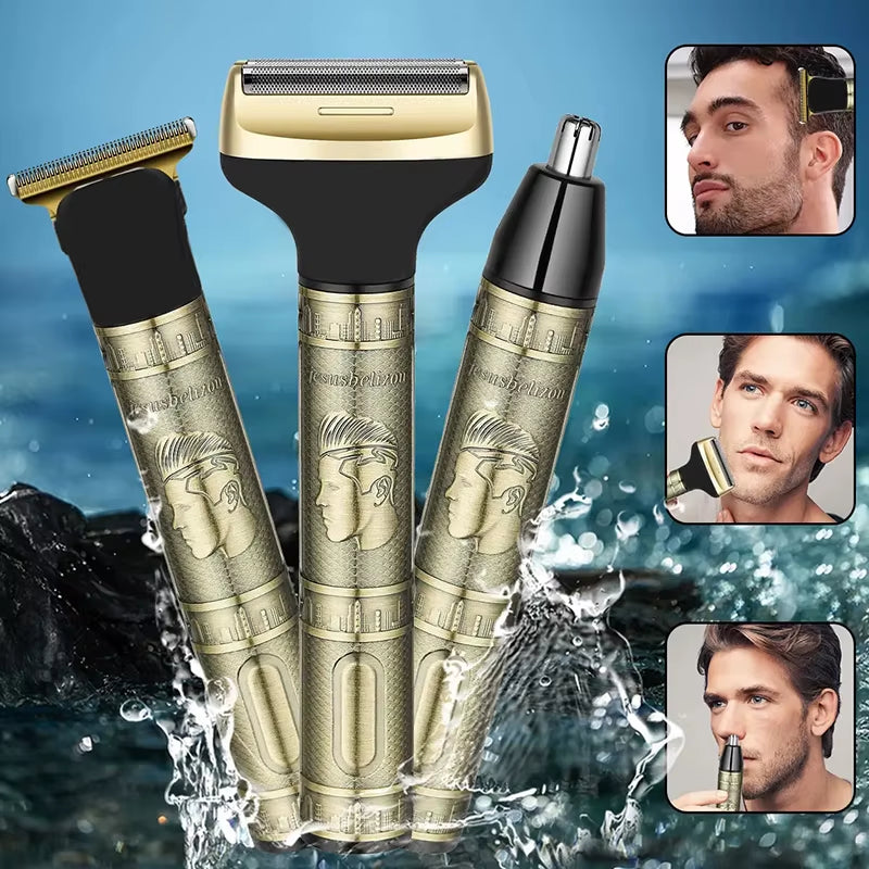 3 in 1 PROFESSIONAL T9 DRAGON STYLE TRIMMER FOR MEN, Usb Rechargeable Outline Edger Beard Trimmer