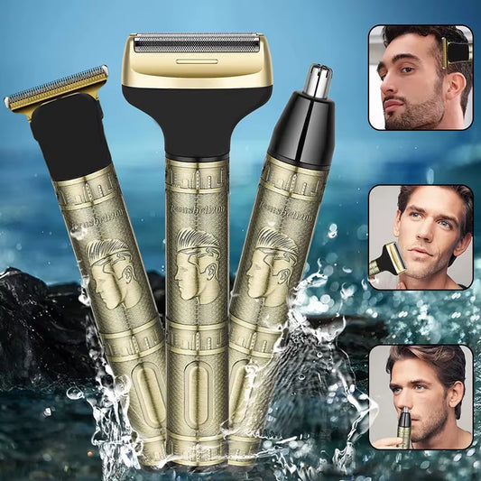 3 in 1 PROFESSIONAL T9 DRAGON STYLE TRIMMER FOR MEN, Usb Rechargeable Outline Edger Beard Trimmer