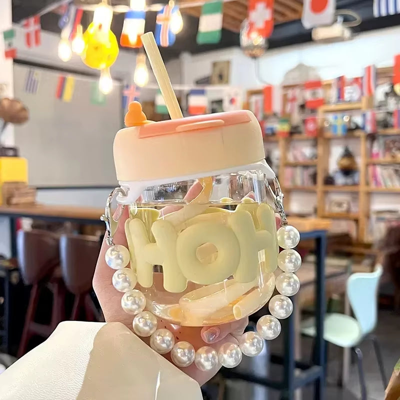 Cute Girl Transparent Glass Heat Resistant