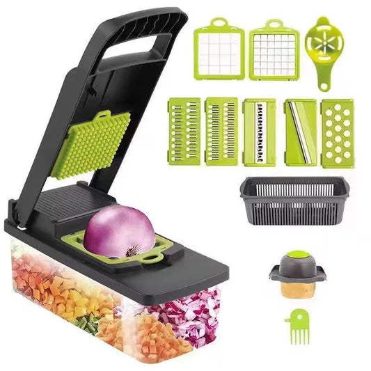 14/16 PcsSet Vegetable Chopper Onion Chopper Handle Food Grate Food Chopper Kitchen Vegetable Slicer Dicer Cut Potato Shredder