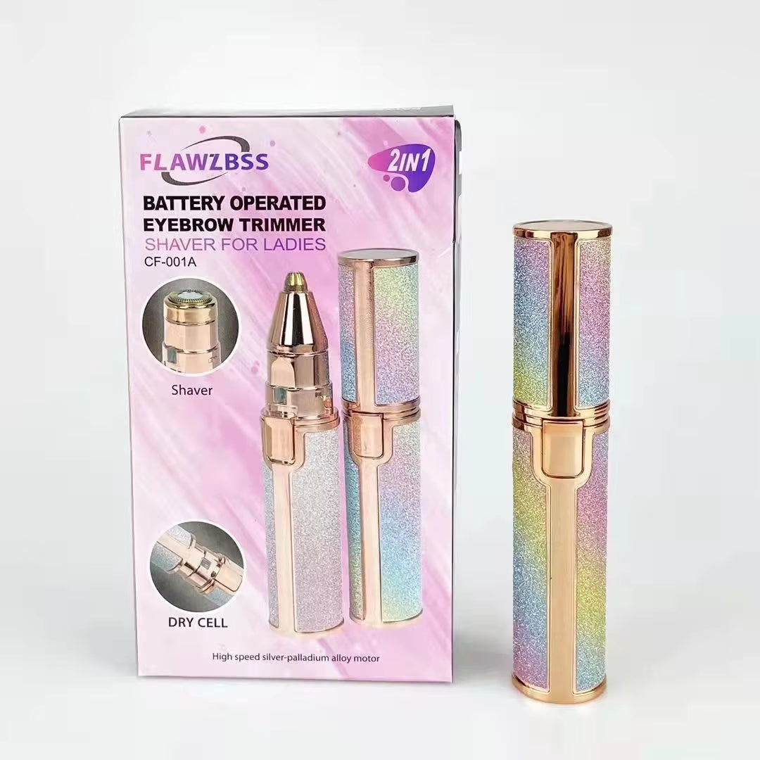 2 in 1 Rechargeable Eyebrow Trimmer & Facial Hair Remover for Women