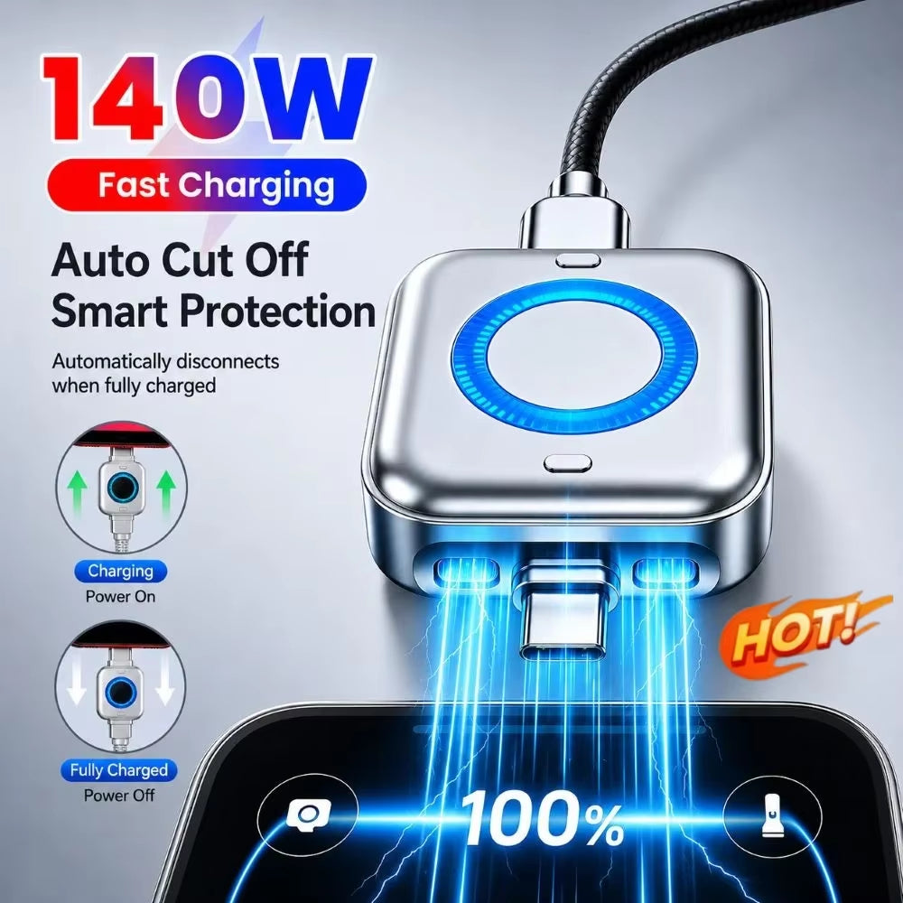 Type-C to USB-C OGT Adapter For 140W max Fast Charging Data Cable Automatic Power-Off Anti-Overcharge Separator