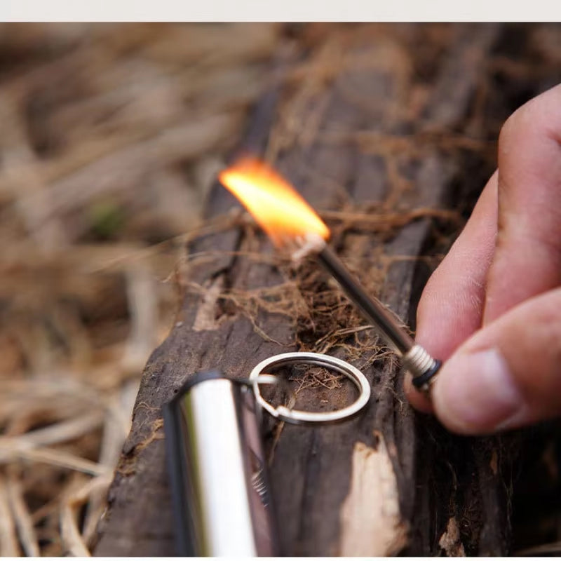 Fire Starter Flint Match Lighter Keychain Camping Emergency Gear Survival