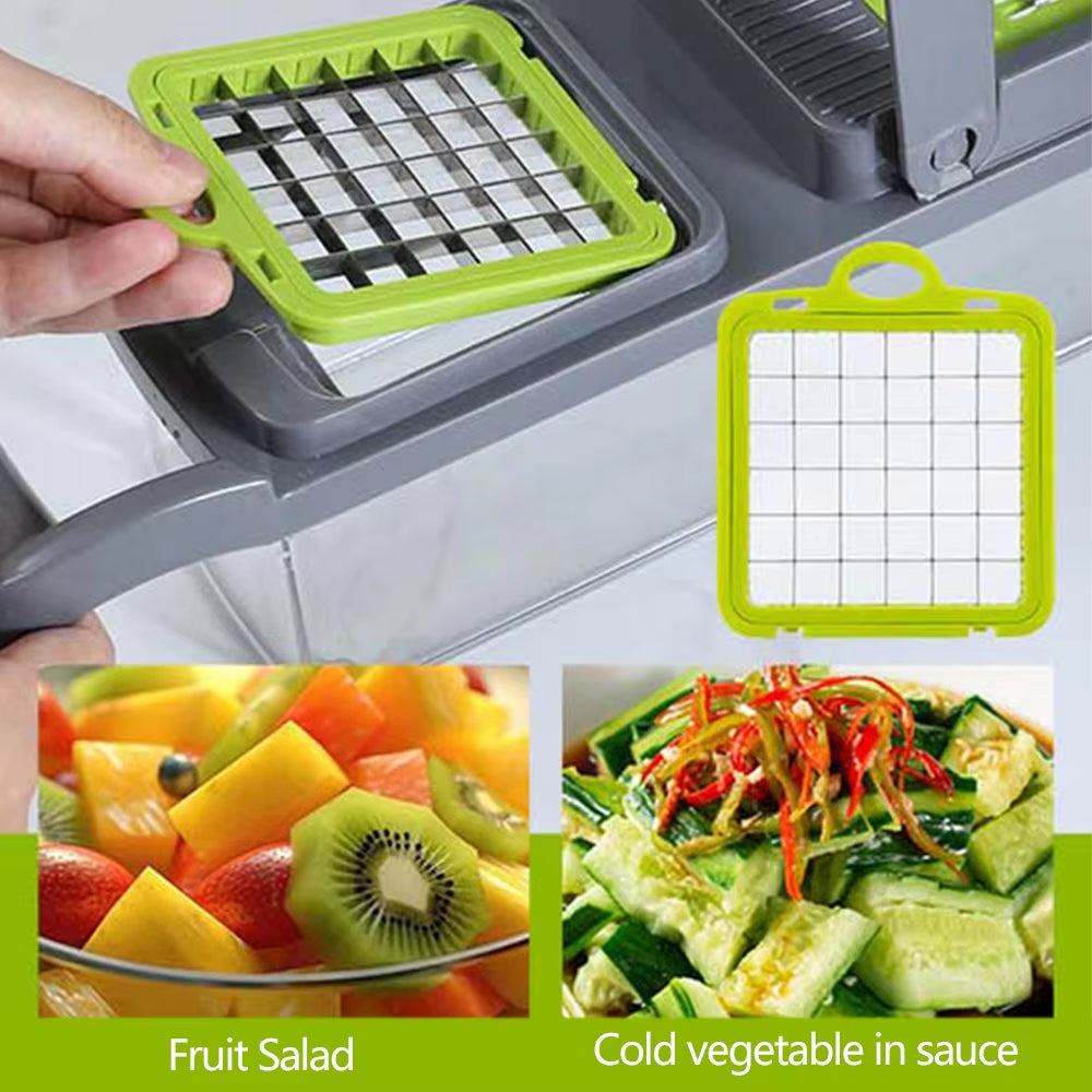 14/16 PcsSet Vegetable Chopper Onion Chopper Handle Food Grate Food Chopper Kitchen Vegetable Slicer Dicer Cut Potato Shredder