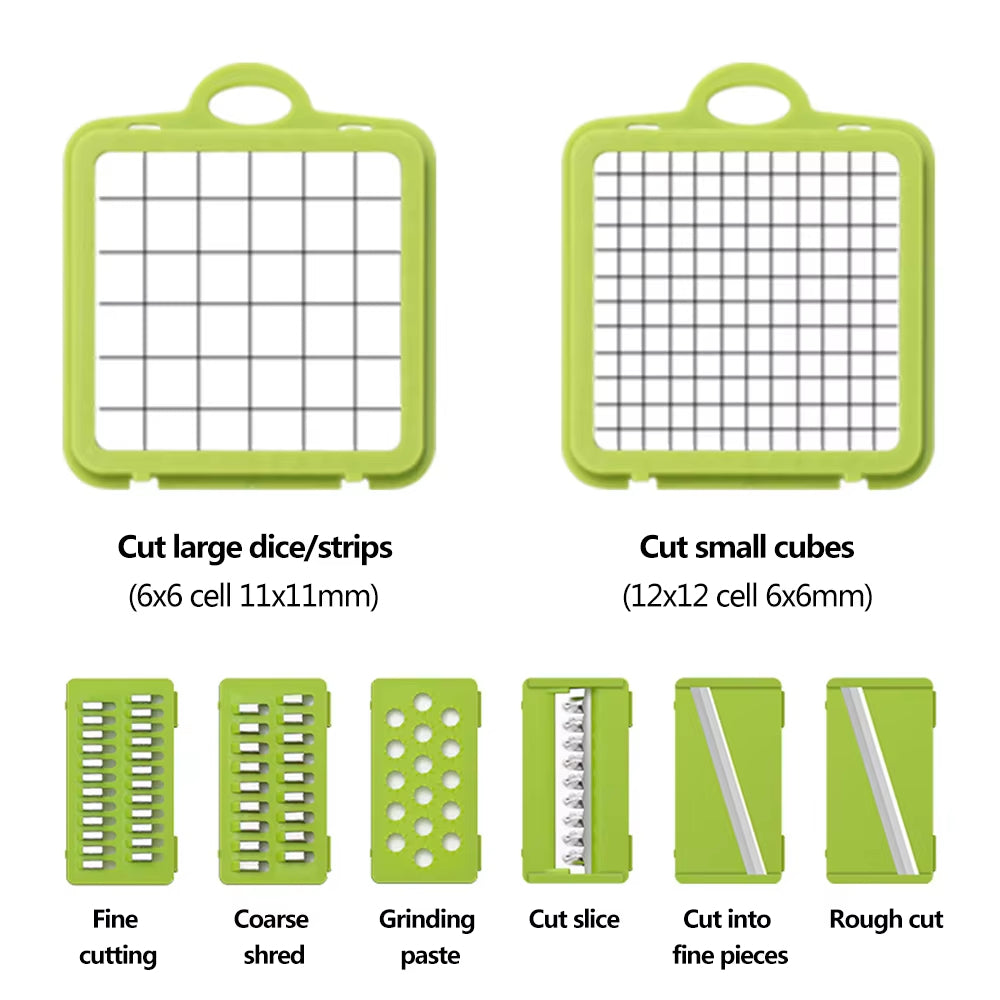 14/16 PcsSet Vegetable Chopper Onion Chopper Handle Food Grate Food Chopper Kitchen Vegetable Slicer Dicer Cut Potato Shredder