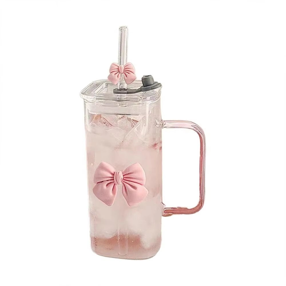 Cute Bow Frosted Glass Coffee Mug